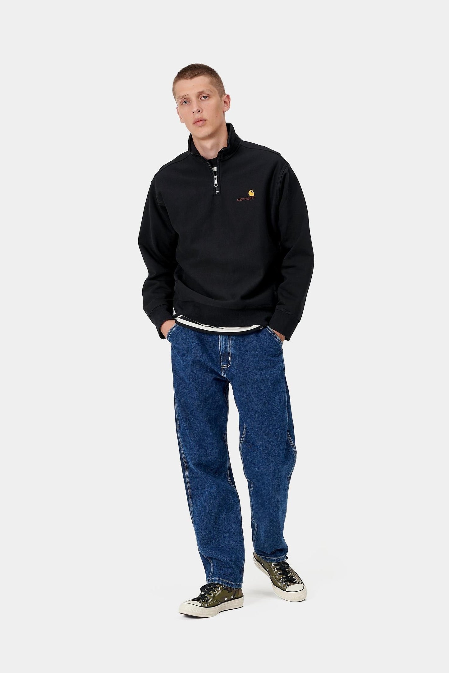 Carhartt WIP Half Zip American Script Sweatshirt